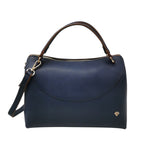 Caleidos Borsa a Mano Bauletto Donna in Pelle Blu con Tracolla
