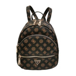 Guess Zaino Donna in Ecopelle Marrone con 4G Logo e Doppio Scomparto