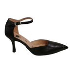 Scarpeborseonline Dècollettè Donna in Ecopelle Nera con Cinturino e Tacco a Stiletto Alto 80mm