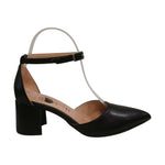 Scarpeborseonline Dècollettè Donna in Ecopelle Nera con Cinturino e Tacco Largo Alto 60mm