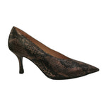 Scarpeborseonline Dècollettè Donna in Ecopelle Testa di Moro Pitonata con Tacco a Stiletto Alto 80mm