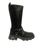 Cult Stivale Bambina in Ecopelle Nera con Cinturino a Stelline Numero - 31/32/33/34