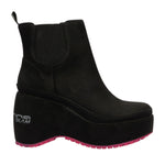 Fornarina Bubble Beatle Donna in Camoscio Sintetico Nero con Zeppa Alta 100mm