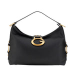 Guess Borsa a Spalla Media Donna in Ecopelle Nera con Dettaglio Dorato
