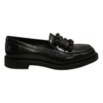 Frau Mocassino Donna in Pelle Nera con Accessorio