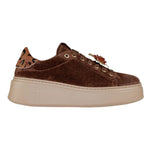 Gio+ Sneakers Platform Donna in Camoscio Cioccolato con Accessorio