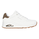 Skechers Sneakers Donna in Ecopelle Bianco Leopardato Uno - Jungle Nite