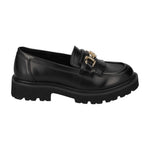 Valleverde Mocassino Donna in Ecopelle Nera con Accessorio e Frange