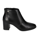 Valleverde Tronchetto Donna in Pelle Nera con Tacco Largo Alto 70mm