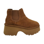 Keys Stivaletto Platform Donna in Camoscio Cammello con Pelliccia Dentro