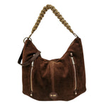 M Brc Borsa a Spalla Donna Linea Obo Chic in Camoscio Marrone con Tracolla