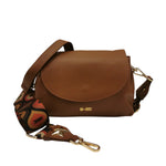 M Brc Borsa a Tracolla Donna Linea Obona in Pelle Cognac con Doppio Scomparto e Tracolla