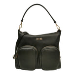 M Brc Borsa a Spalla Donna Linea Voyager in Pelle Nera con Tasconi e Tracolla