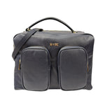 M Brc Borsa a Mano Donna Linea Voyager in Pelle Blu con Tasconi e Tracolla Regolabile