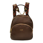M Brc Zaino a Borsa Donna Linea Obona in Pelle Marrone con Doppi Spallacci e Scomparti