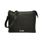 M Brc Borsa a Tracolla Donna Linea Piuma in Pelle Nera a 3 Soffietti