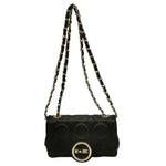 M Brc Borsa a Tracolla Donna Linea Sfera in Pelle Nera con Catena