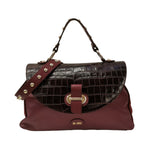 M Brc Borsa a Mano Donna Linea MilleBolle in Pelle Bordeaux con Stampa Cocco