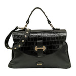 M Brc Borsa a Mano Donna Linea MilleBolle in Pelle Nera con Stampa Cocco
