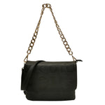 M Brc Borsa a Tracolla Donna Linea Sfera in Pelle Logata Nera con Catena e Patta