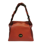 M Brc Borsa a Spalla Donna Linea Treccia in Pelle Coccio Bordeaux