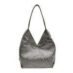 M Brc Borsa a Spalla Media Donna Linea Diagonal in Pelle Laminata Antracite