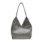 M Brc Borsa a Spalla Media Donna Linea Diagonal in Pelle Laminata Antracite