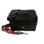 M Brc Borsa a Tracolla Donna Linea Obona in Pelle Nera con Patta