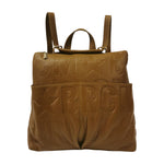 M Brc Borsa/Zaino Nero Linea Macro Doll in Pelle Logata Senape con Tasconi