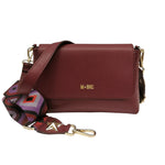 M Brc Borsa a Tracolla Donna Linea Obona in Pelle Martellata Bordeaux