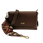 M Brc Borsa a Tracolla Donna Linea Obona in Pelle Martellata Marrone