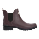 Barbour Stivaletto Donna in Gomma Fondente con Tacco Largo Alto 30mm