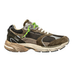 Crime London Sneakers Uomo in Tessuto e Camoscio Militare Fugitive 9094 Lime Bolt