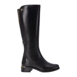 Carmela Stivale Donna in Pelle Nera con Zip sul Retro