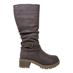 Refresh Stivale Donna in Ecopelle Marrone con Fibbia e Catena