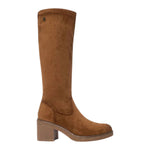 Refresh Stivale Donna in Camoscio Camel e Tacco Largo Alto 70mm