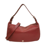 Caleidos Borsa a Spalla Donna in Pelle Martellata Vino con Tracolla e Manico Regolabile