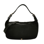 Caleidos Mezzaluna Donna in Camoscio Nero con Inserti in Pelle e Tracolla