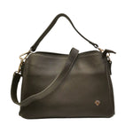 Caleidos Borsa a Spalla Donna in Pelle Morbida Martellata Marrone con Tracolla