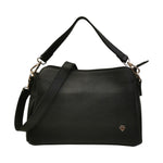 Caleidos Borsa a Spalla Donna in Pelle Morbida Martellata Nera con Tracolla