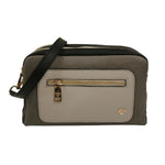Caleidos Camera Bag Media Donna in Pelle Multi Nero con Doppio Scomparto