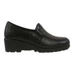 Susimoda Mocassino Donna in Pelle Nera con Elastici e Zeppa