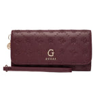 Guess Portafoglio Donna in Ecopelle Logata Bordeaux con Pochette
