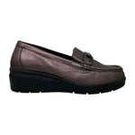 Enval Soft Mocassino Donna in Pelle Bronzo con Zeppa Alta 40mm