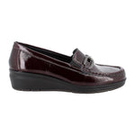 Enval Soft Mocassino Donna in Vernice Bordeaux con Zeppa Alta 40mm