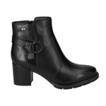 Valleverde Stivaletto Donna in Pelle Nera con Accessorio e Tacco Largo Alto 60mm