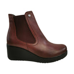 Pitillos Stivaletto Donna in Pelle Bordeaux con Elastico e Zeppa Alta 60mm