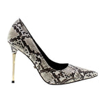4US Dècollettè Donna in Ecopelle Pitonata e Tacco a Stiletto Alto 100mm