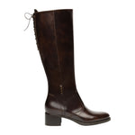 Nero Giardini Stivale Donna in Pelle Moro con Laccetti e Tacco Largo Alto 50mm