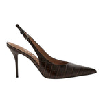 Guess Chanelle Donna in Pelle Cocco Marrone con Tacco a Stiletto Alto 100mm